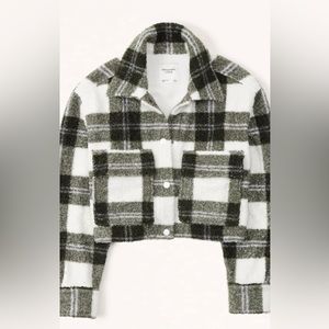 Abercrombie & Fitch Cropped Sherpa Shirt Jacket Sz XS